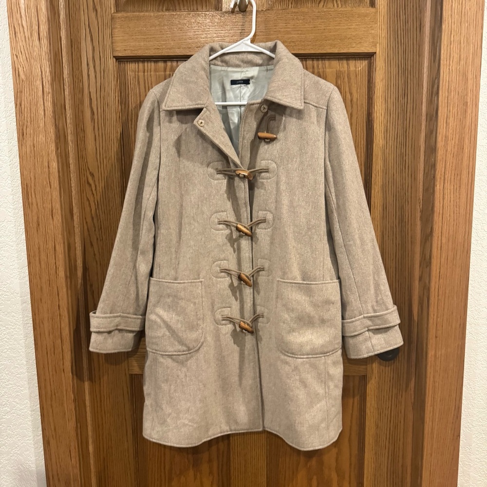 J.Crew Oatmeal Wool Blend Toggle Coat Outerwear – Women’s Medium